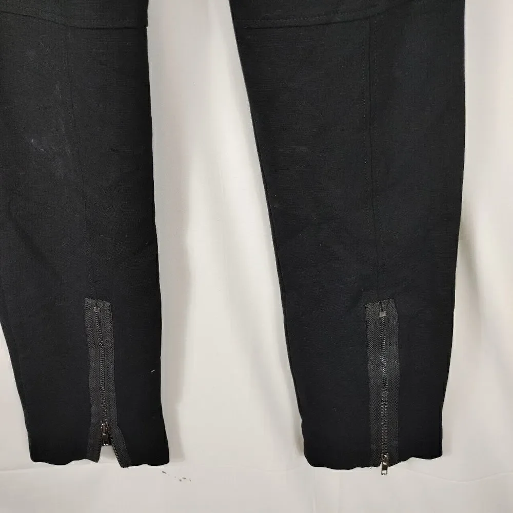 Cache Couture Black Solid Pants Skinny Ankle Zip W